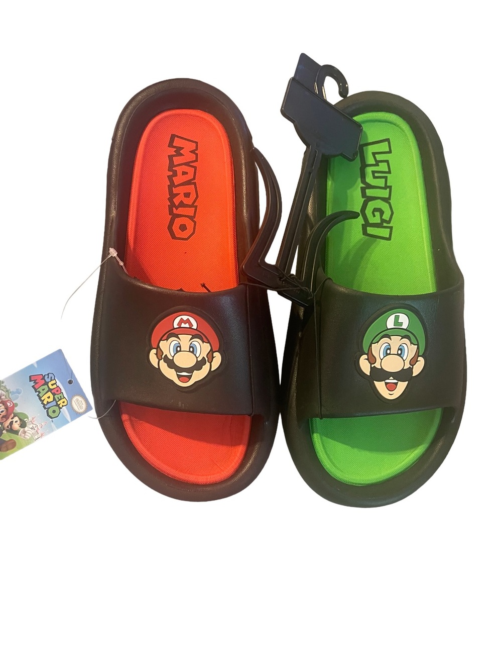 Nintendo Mario & Luigi Kids Slide Sandals in Red and Green